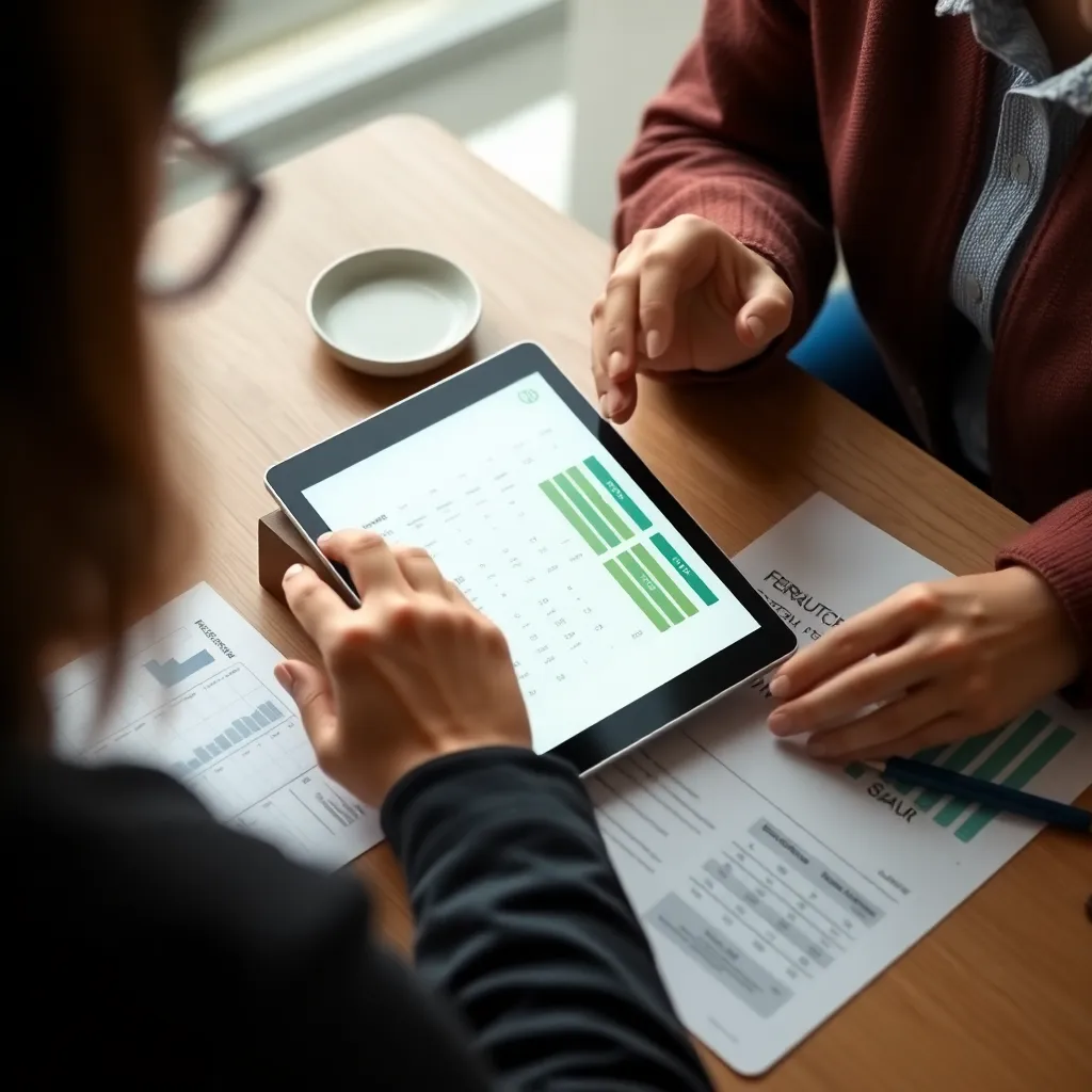 Verschillende spaarrekeningen vergelijken op tablet